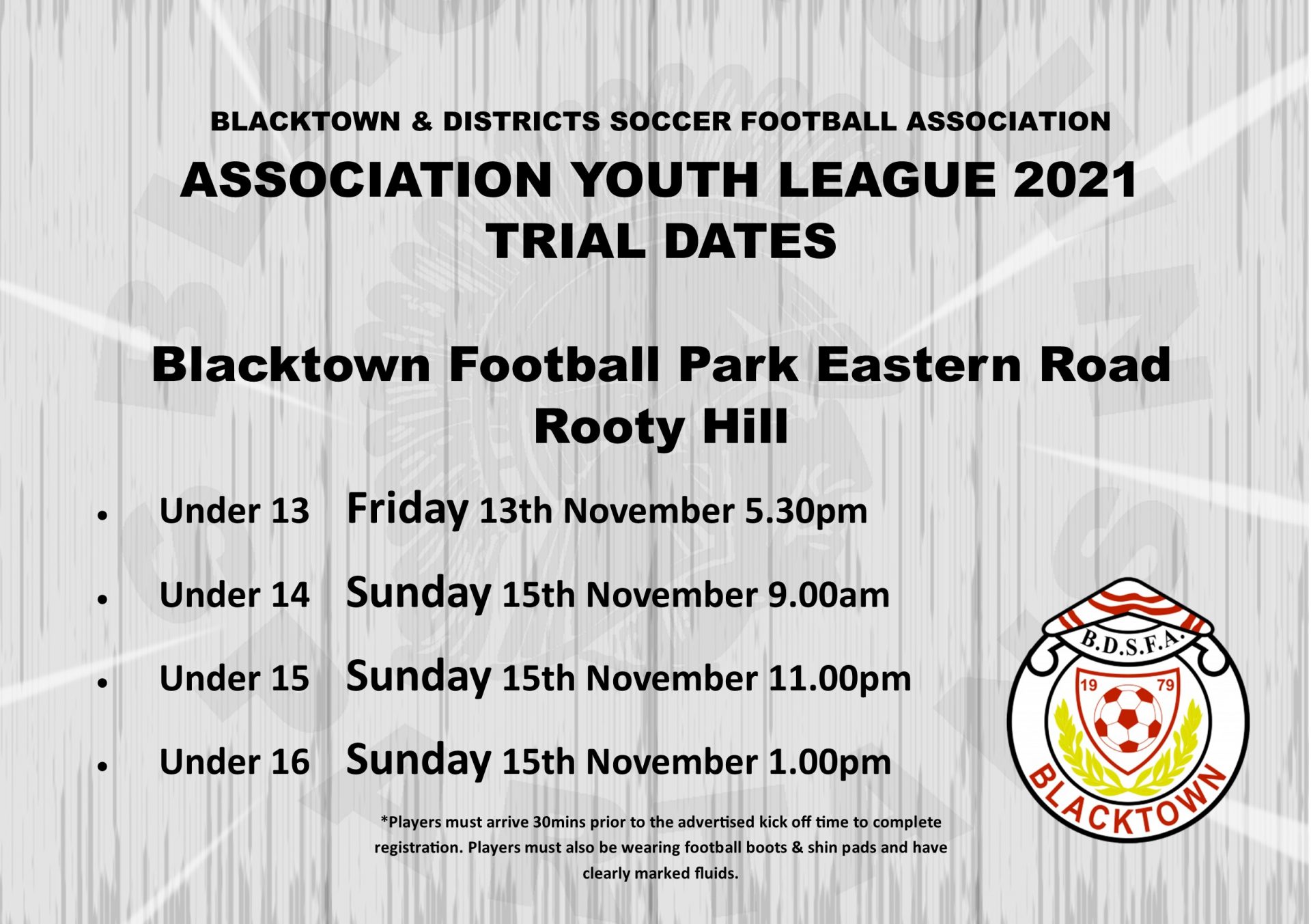 2021 Ayl Trial Dates Announced Blacktown And Districts Soccer Football Association Incorporated